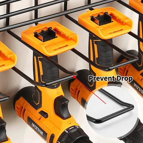 Miniatura 6 de Organizador de herramientas eléctricas para almacenamiento de herramientas, soporte de pared, estante de almacenamiento para organización de garaje