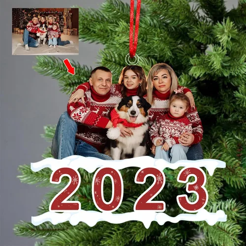 Adorno personalizado para tu foto, adornos de Navidad con foto personalizada, adorno familiar personalizado, regalo para árbol de Navidad, chimenea,