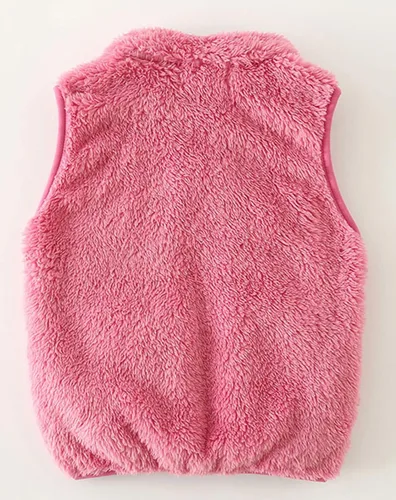 Miniatura 2 de Boys Girls Sleeveless Jacket Polar Soft Sherpa Fleece Vest Outerwear Zip up Pockets