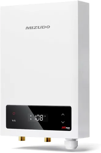 Calentador de agua eléctrico sin tanque de 11kW, MIZUDO calentador de agua caliente instantáneo de 240 voltios, hasta 2.6 GPM para 1-2 puntos de