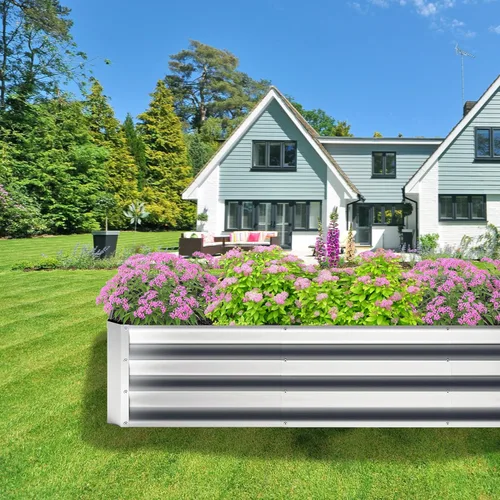 Miniatura 8 de 2 camas de jardín elevadas galvanizadas de 4 x 2 x 1 pies, macetas elevadas, caja de jardín de metal, planta grande para plantar al aire libre, cama
