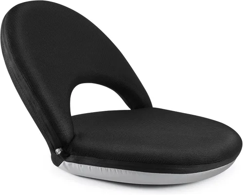 Miniatura 9 de Nnewvante Silla de Piso con Respaldo Ajustable Silla Plegable de Meditación Tela Similar a Gamuza Reclinable Acolchado Multiángulo para Adultos Azul