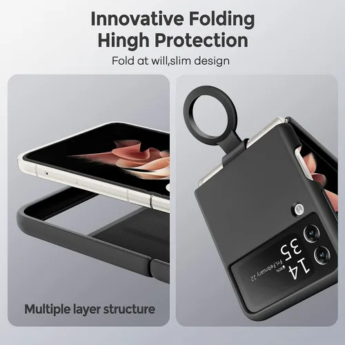 Miniatura 3 de Funda delgada de goma para Samsung Galaxy Z Flip 4, funda de teléfono para z4 flip lanzada 2022 (SM-F721U, SM-F721U1), funda protectora a prueba