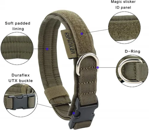 Miniatura 3 de EXCELLENT ELITE SPANKER Collar de nailon para cachorro, ajustable, suave, acolchado, resistente, hebilla de liberación rápida, ligero, sin Verde