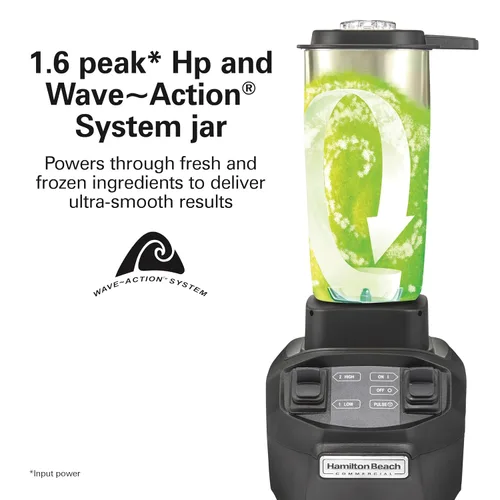 Miniatura 2 de Hamilton Beach Commercial HBB255S Rio - Licuadora de barra de acero inoxidable, 1.6 caballos de fuerza, capacidad de 32 onzas, certificado NSF
