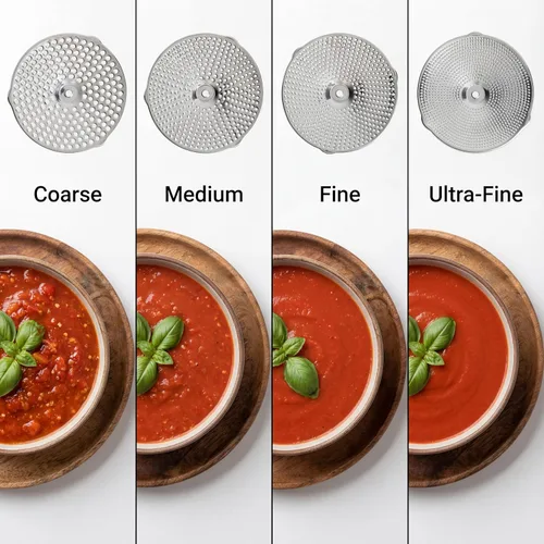 Miniatura 2 de Molinillo de Alimentos de Acero Inoxidable con 4 Discos Mejorado – Diseño Rotatorio Ergonómico para Salsa de Tomate, Puré de Manzana, Comida
