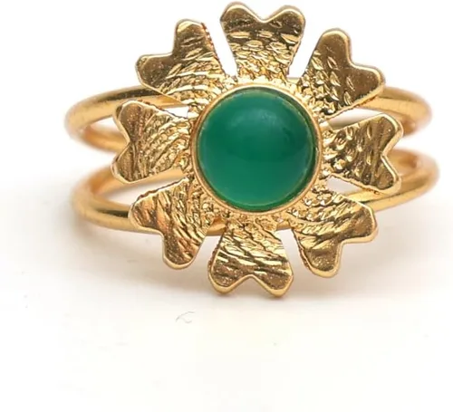 Miniatura 19 de Gempires - Anillos de piedra natural para mujer, ligeros, de cristal, hechos a mano, hipoalergénicos, chapados en oro, para uso diario, regalos