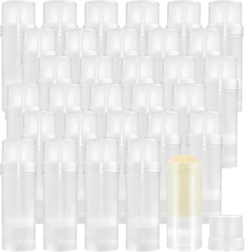 30 recipientes vacíos de desodorante, tubos de plástico semitransparentes recargables de 2 onzas, botellas de llenado de 2.0 fl oz para protector