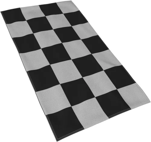 Miniatura 2 de Ouqiuwa Toallas de mano suaves de carreras en blanco y negro de 27.5 x 15.7 pulgadas, toalla de baño fina, regalo de decoración de baño pequeño