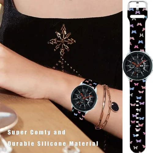 Miniatura 4 de Correas de reloj de silicona suave compatibles con Samsung Galaxy Watch 1.811 in/Watch 3 1.772 in/Gear S3 Frontier/Classic/Garmin Vivoactive