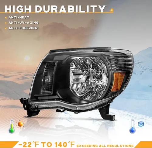 Miniatura 5 de WEELMOTO Conjunto de Faros Delanteros Compatible con Tacoma 2005-2011 Conjuntos de Faros Delanteros para 05 06 07 08 09 10 11 Tacoma de Repuesto