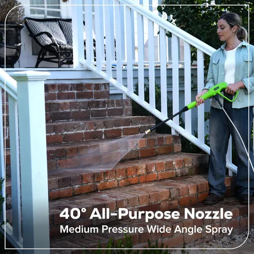 Miniatura 9 de Greenworks Lavadora a presión de 1700 PSI y 1.2 GPM, ultra compacta y ligera, ideal para limpiar patios, terrazas, aceras, muebles de exterior