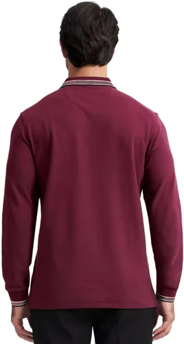 Miniatura 3 de Polo de piqué para hombre, manga larga, con punta de mezcla de algodón, casual, con cuello, ajuste clásico