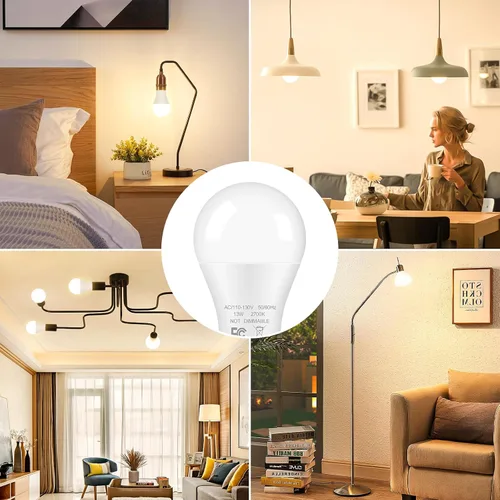 Miniatura 7 de Bombillas LED A19 13 W, equivalentes a 100 W, paquete de 12 bombillas LED súper brillantes de 1500 lúmenes, base de rosca media E26 para lámpara