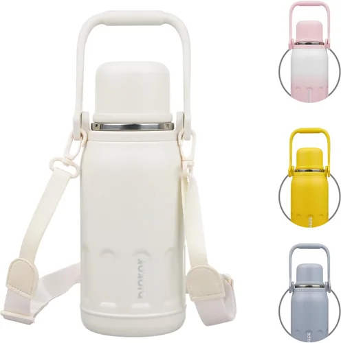 Miniatura 27 de BJPKPK - Botellas de agua termoaisladas de 27 onzas con tapa y asa de transporte, botellas de agua de acero inoxidable libres de BPA para la Verde