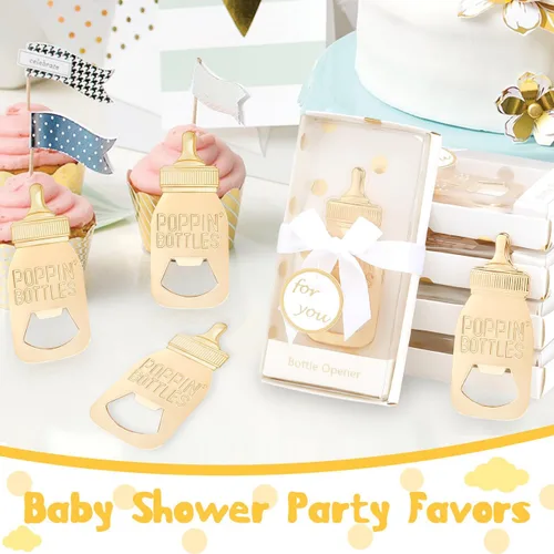 Miniatura 6 de 24 abrebotellas dorados para regalos de baby shower, decoraciones de baby shower, recuerdos de decoración de baby shower, abrebotellas con exquisita