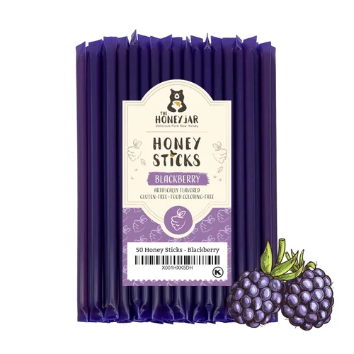 Miniatura 16 de The Honey Jar Palitos de miel lisos, pajitas de miel pura para el té, café o un placer saludable, una cucharadita de miel saborizada por barra