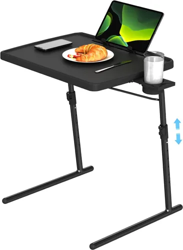 Miniatura 9 de Mesa de bandeja de TV, 16.9 x 22 x 29.1 pulgadas, mesa de comedor plegable XL con 6 ajustes de altura y 3 ajustes de ángulo de inclinación