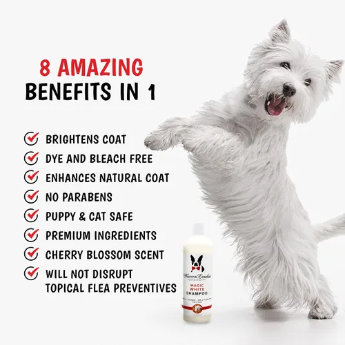 Miniatura 5 de Warren London Magic White Dog Shampoo Champú blanqueador para perros blancos y abrigos más ligeros para perros Suministros de aseo seguros