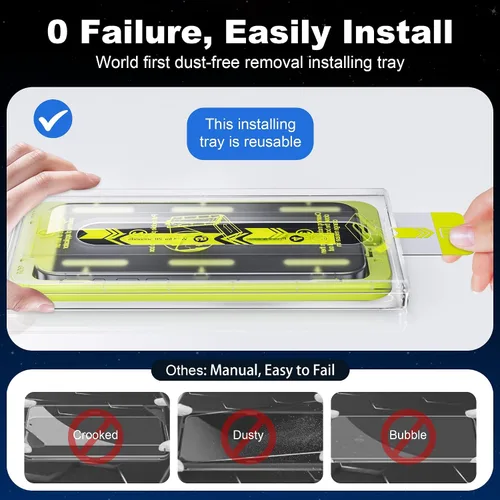 Miniatura 4 de WSKEN Protector de pantalla de privacidad para iPhone 15 Pro Max [eliminación automática de polvo] Pantalla de cobertura completa 2.5D Edge 28