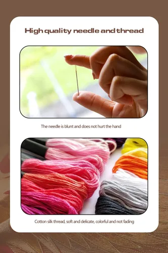Miniatura 6 de Kits de punto de cruz estampado de dos gatitos para adultos principiantes patrón preimpreso 11CT DIY bordado fácil kits de punto de aguja regalos