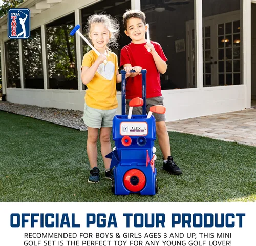 Miniatura 6 de Franklin Sports PGA Tour MyFirst - Juego de palos de golf de plástico + pelotas para niños y niños pequeños, mini palos de juguete para derechos +