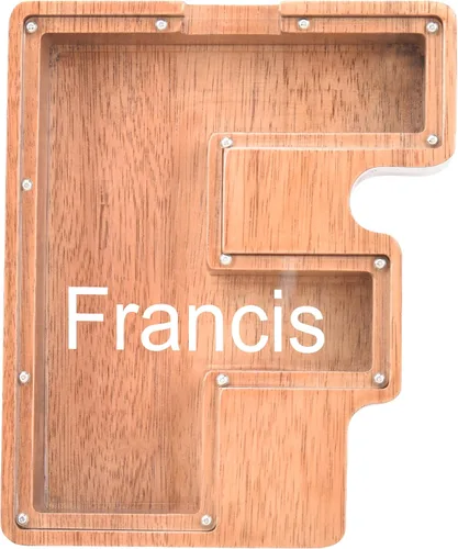 Miniatura 14 de Alcancías con nombre personalizado para niños, alcancía de letras personalizadas, banco de dinero del alfabeto de madera, regalos para niños