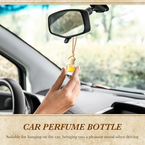 Miniatura 5 de BBTO 200 botellas difusoras colgantes para automóvil, botellas de perfume de vidrio transparente vacías a granel, ambientador, colgante para aceites