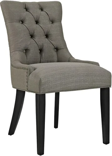 Modway Regent Modern - Elegante tela tapizada con botones y ribete de cabeza de clavo, silla auxiliar de comedor, granito Granite