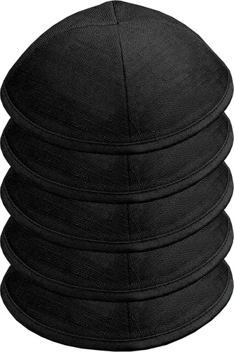 Miniatura 4 de Paquete de 5 piezas – Hq Satin/Lino/Velvet/Seda Cruda/Gamuza Kippah para hombre, sombrero Yamaka diseñado en Israel – Kippot Bulk