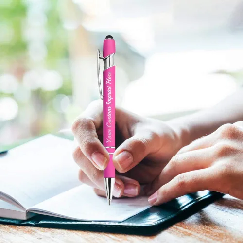 Miniatura 6 de Bolígrafos personalizados con lápiz capacitivo, bolígrafos grabados personalizados, impresos con tu logotipo o mensaje para Navidad, graduación