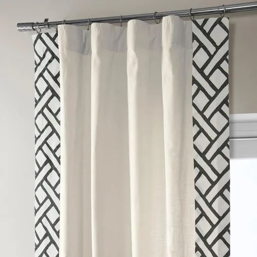 Miniatura 4 de HPD Half Price Drapes Cortinas de algodón sólido con bordes para dormitorio y sala de estar, 50 x 84, DTCC-SB220607-84 (1 panel) Garden Path Negro