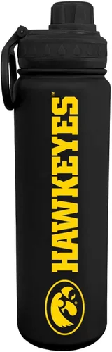Campus Colors NCAA Botella de agua de acero inoxidable – Tapa giratoria – 24 oz – Clip de transporte – Mantiene tus bebidas calientes o frías