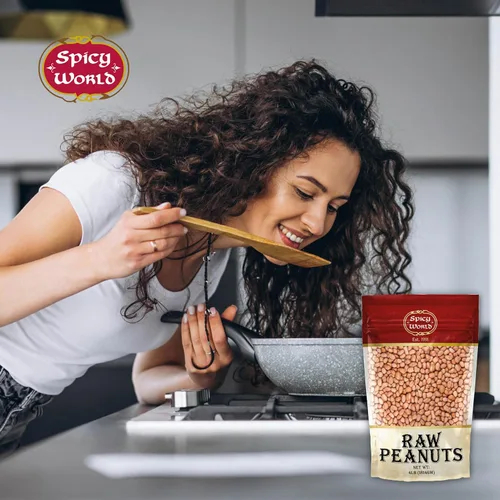 Miniatura 5 de Cacahuetes Spicy World, crudos enteros con piel (sin cocinar, sin sal) 4 libras (64 oz) ~ Todo natural - Cultivados en EE. UU. Cacahuetes de piel