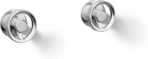 Miniatura 16 de KOHLER Componentes montaje en pared grifo de lavabo de baño con manijas industriales Mate negro