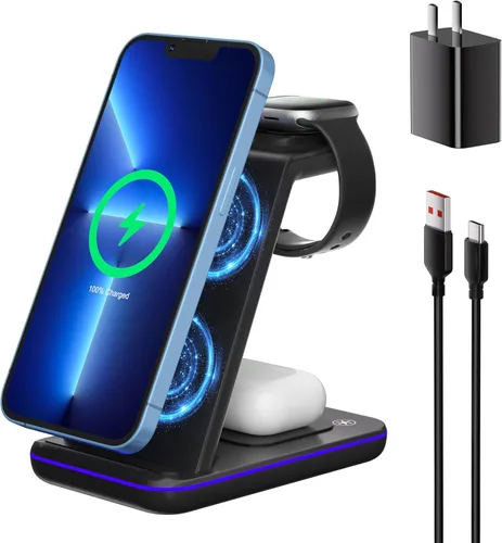 Miniatura 10 de Cargador inalámbrico para Samsung, estación de carga rápida 3 en 1 para Samsung Galaxy S23/S22/S21/S20/S10/Note 20/10, soporte de carga inalámbrico