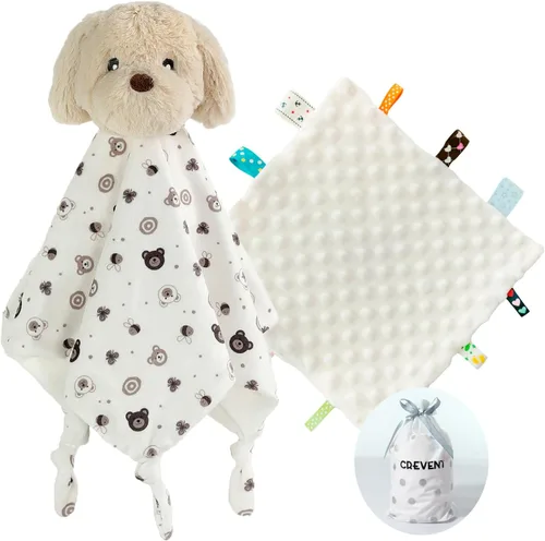 Miniatura 21 de CREVENT Mantas de bebé suaves y acogedoras para niños y niñas + manta de seguridad, juego con una bolsa de regalo esenciales para recién nacidos Gris