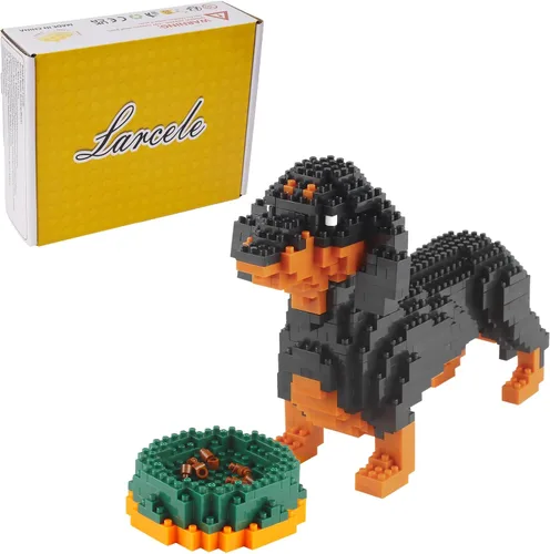 Miniatura 13 de Larcele Juego de Bloques de Construcción de Perro Micro, Kit de Ladrillos de Juguete de Construcción Mini para Mascotas, 950 Piezas KLJM-02