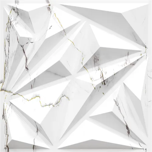 Miniatura 11 de STICKGOO Paneles de pared 3D para decoración de pared interior, paneles de acento de pared de diseño de diamante en oro champán, 30.5 x 30.5 cm