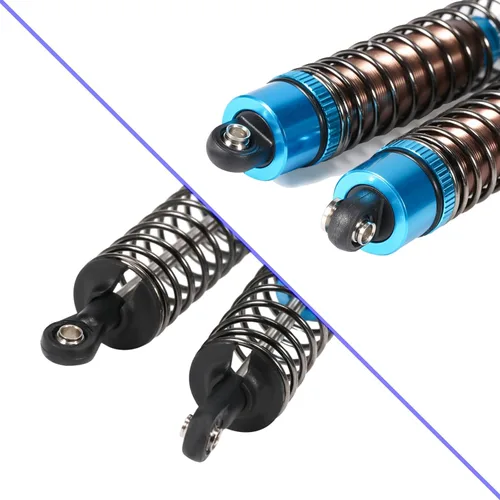 Miniatura 6 de 1/10 62MM RC Kit de amortiguadores llenos de aceite para Tamiya TT-01 TT-02 Hyper Go 1/14 H14BM 14209 Losi Actualizaciones Reemplazar piezas (azul)
