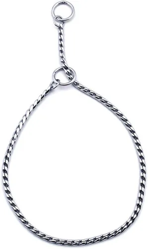 SGODA Collar de cadena plateada para perro, estrangulador, collar de serpiente para entrenamiento de mascotas con eslabones pesados, 16 pulgadas,