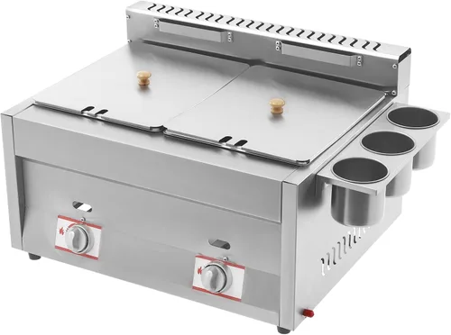 Miniatura 3 de Freidora comercial para encimera, 2 x 6.3 cuartos de galón, gran capacidad, doble tanque de gas, freidora de gas comercial de acero inoxidable con 2
