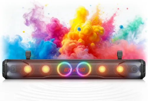 Ehaho Barra de sonido UTV de 8 altavoces de 35 pulgadas, altavoces Bluetooth para carrito de golf [RGB y luz estroboscópica que cambia de color]