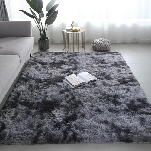Miniatura 36 de Alfombra peluda para dormitorio, sala de estar, 2 x 6 pies, antideslizante, esponjosa, suave, alfombra lanuda beige y blanca para sala de estar