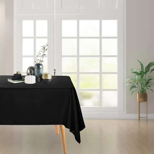 Miniatura 7 de Ascoza Paquete de 2 manteles cuadrados negros de tela de poliéster de 52 x 52 pulgadas para bodas, banquetes, restaurantes y fiestas