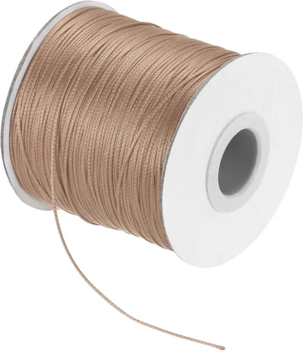 Miniatura 42 de MECCANIXITY Cordón encerado de poliéster encerado de 0.020 in, cuerda de cera de 175 yardas para hacer pulseras, collares, cuentas, joyería y Negro