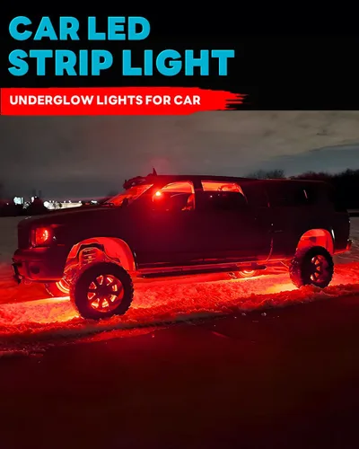 Miniatura 3 de Tira de luz LED de 12 V conectable de 24 pulgadas, tira de luces LED rojas para automóvil, carrito de golf, motocicleta, barco, gabinete, tira
