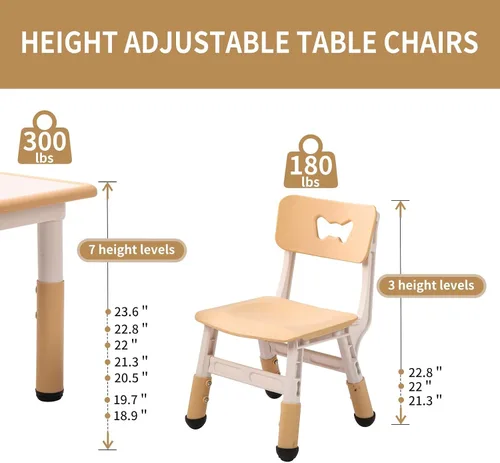 Miniatura 6 de Sillas de mesa para niños pequeños (juego de sillas de mesa para niños de 5 a 8 años, 24 fundas de patas + 12 bolígrafos de color)