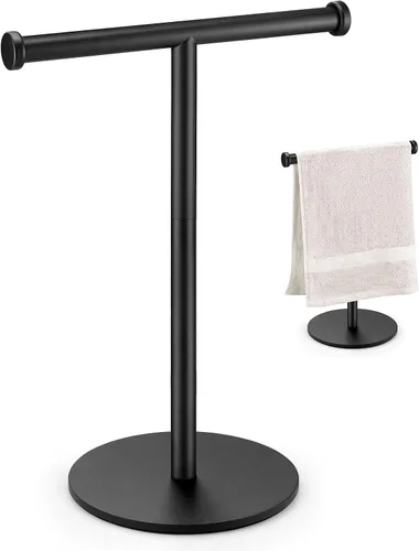 Miniatura 7 de Toallero de mano, toallero de baño negro mate, soporte para toallas de encimera, soporte de toalla en forma de T para baño y cocina, tamaño 11