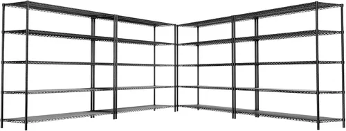 Miniatura 12 de Estantería de alambre resistente de 45 pulgadas de ancho x 20 pulgadas de profundidad x 47 pulgadas de alto, estante de almacenamiento de 3 niveles